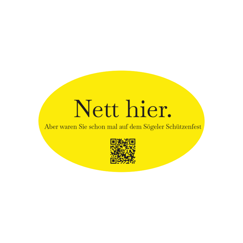 Aufkleber Nett hier